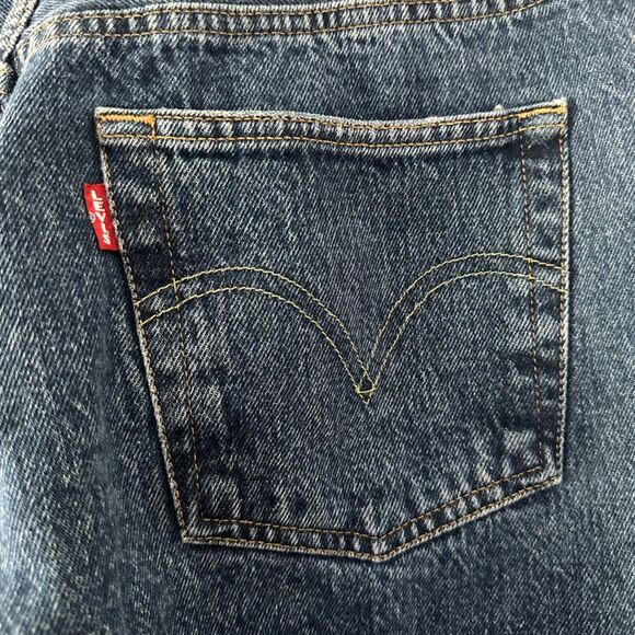 Levi’s 501 Womens High Waisted Blue Button Fly Denim Cotton Premium Jeans 30x28 - Picture 9 of 9